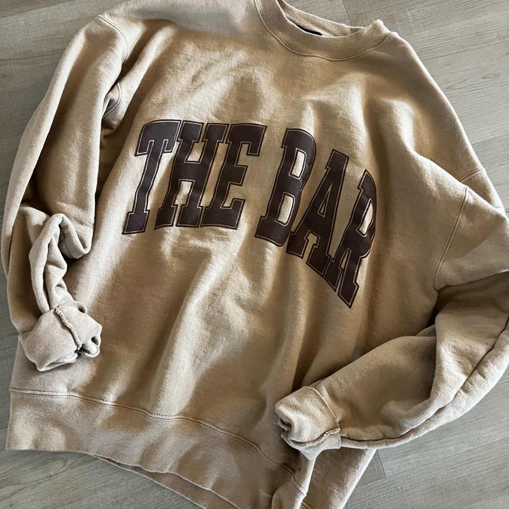 The Bar Men's Beige Crewneck Sweater
